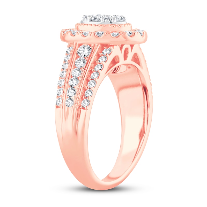 Main Image 2 of Now + Forever Multi-Stone Diamond Engagement Ring 1 ct tw Round-cut 10K Rose Gold