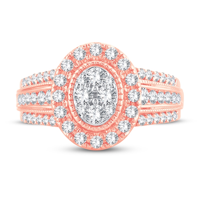 Main Image 3 of Now + Forever Multi-Stone Diamond Engagement Ring 1 ct tw Round-cut 10K Rose Gold
