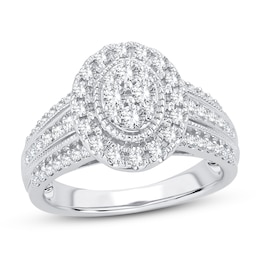 Now + Forever Multi-Stone Diamond Engagement Ring 1 ct tw Round-cut 10K White Gold