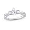 Diamond Engagement Ring Pear & Round 1 ct tw 14K White Gold