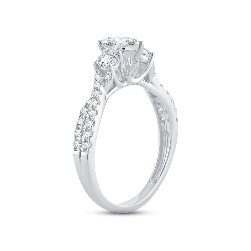 Main Image 2 of Memories Moments Magic Diamond Engagement Ring Pear & Round 1 ct tw 14K White Gold
