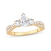 Thumbnail Image 1 of Memories Moments Magic Diamond Engagement Ring Pear & Round 1 ct tw 14K Yellow Gold