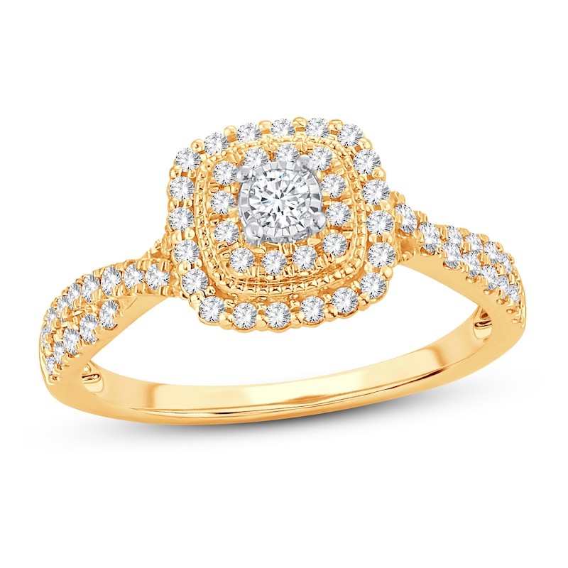 Main Image 1 of Now + Forever Diamond Engagement Ring 1/2 ct tw Round-cut 10K Yellow Gold