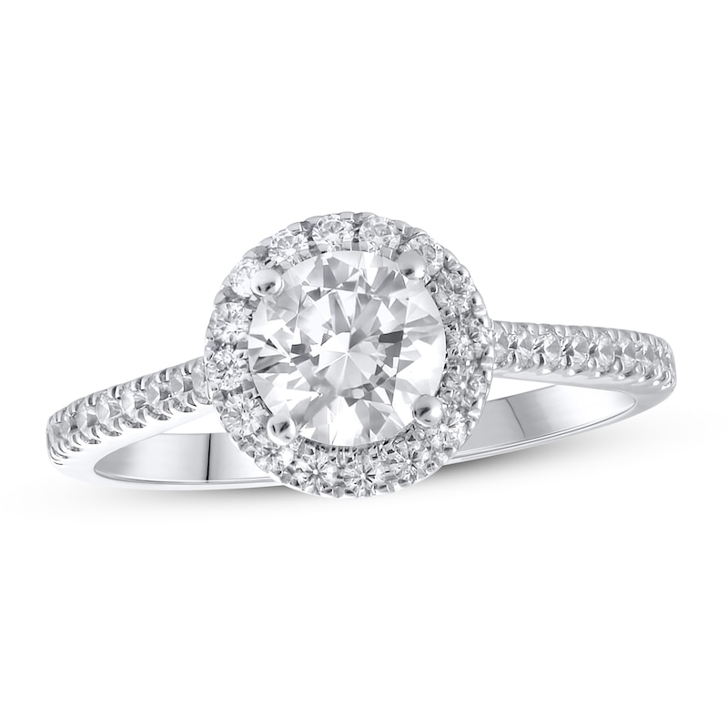 Main Image 1 of Lab-Grown Diamonds Engagement Ring 1-1/3 ct tw 14K White Gold