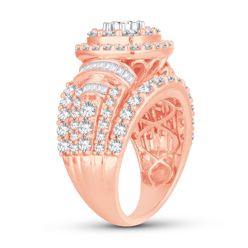 Main Image 2 of Now + Forever Diamond Engagement Ring 3 ct tw Round & Baguette 14K Rose Gold