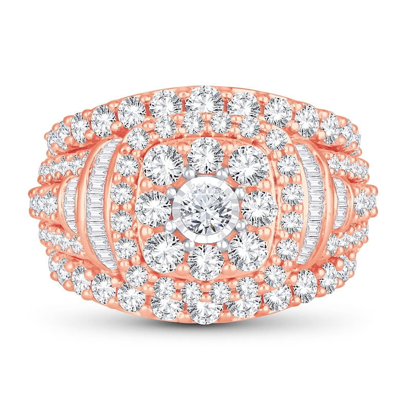 Main Image 3 of Now + Forever Diamond Engagement Ring 3 ct tw Round & Baguette 14K Rose Gold