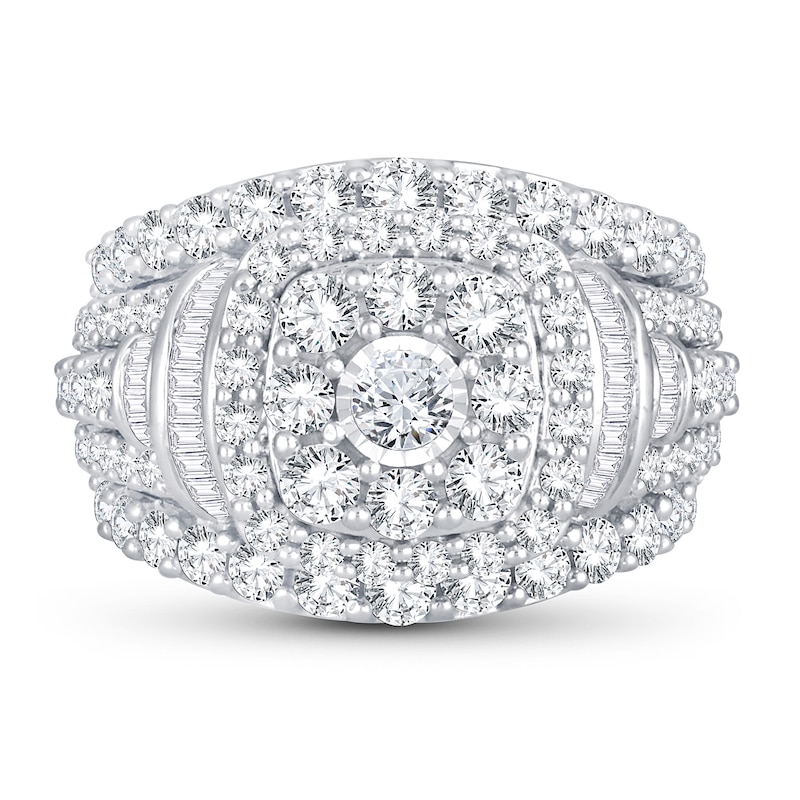 Main Image 3 of Now + Forever Diamond Engagement Ring 3 ct tw Round & Baguette 14K White Gold