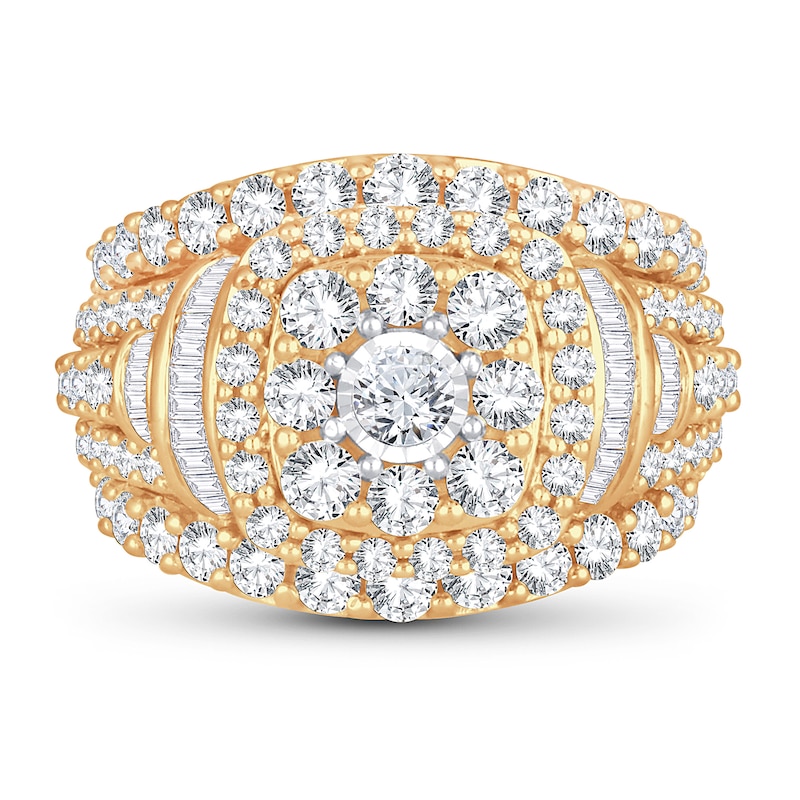 Main Image 3 of Now + Forever Diamond Engagement Ring 3 ct tw Round & Baguette 14K Yellow Gold