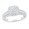 Thumbnail Image 1 of Now + Forever Diamond Engagement Ring 1/2 ct tw Round & Baguette 10K White Gold