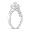 Thumbnail Image 1 of Diamond Engagement Ring 1/2 ct tw Round & Baguette 10K White Gold