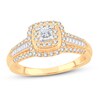 Thumbnail Image 1 of Now + Forever Diamond Engagement Ring 1/2 ct tw Round & Baguette 10K Yellow Gold