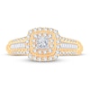 Diamond Engagement Ring 1/2 ct tw Round & Baguette 10K Yellow Gold