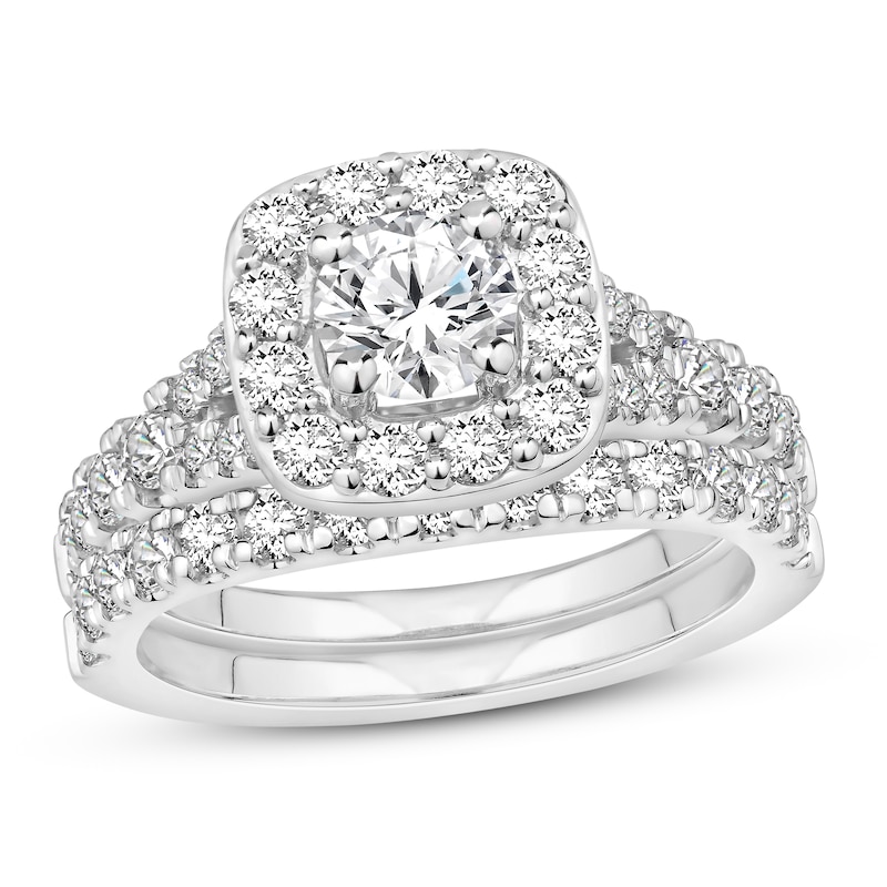 Main Image 1 of Diamond Bridal Set 1-7/8 ct tw Round-cut 14K White Gold