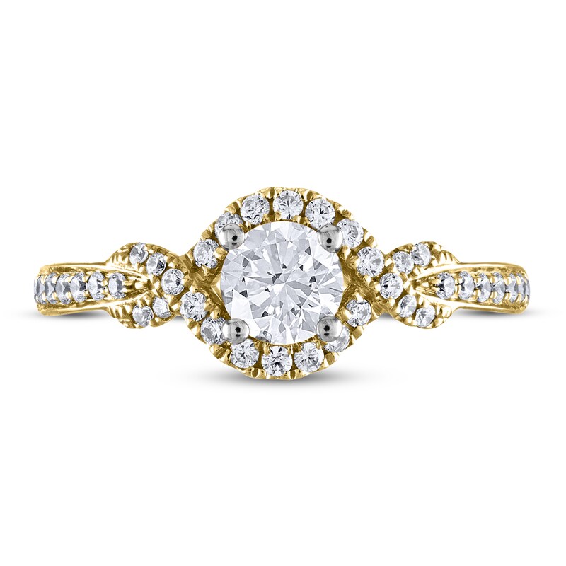 Adrianna Papell Diamond Engagement Ring 5/8 ct tw Round-cut 14K Yellow Gold