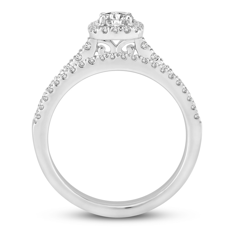 Main Image 2 of Diamond Bridal Set 3/4 ct tw Round-cut 10K White Gold
