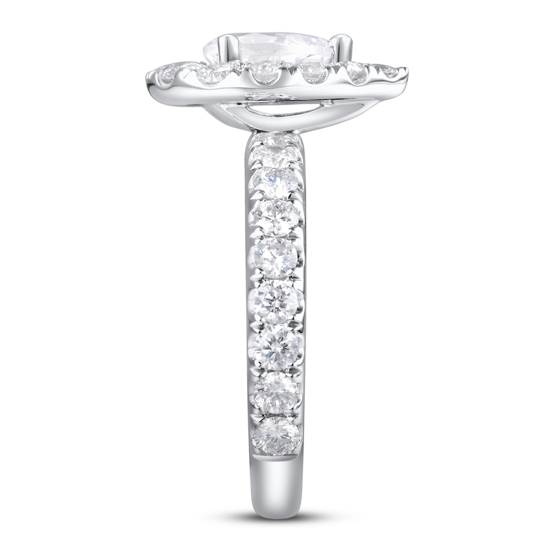 Main Image 2 of Diamond Engagement Ring 1-3/4 ct tw Pear & Round 14K White Gold