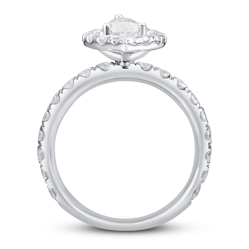 Main Image 3 of Diamond Engagement Ring 1-3/4 ct tw Pear & Round 14K White Gold