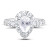 Thumbnail Image 4 of Diamond Engagement Ring 1-3/4 ct tw Pear & Round 14K White Gold