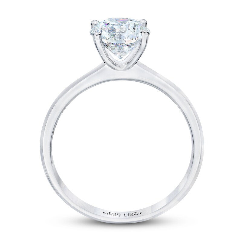 THE LEO First Light Diamond Solitaire Engagement Ring 1-1/2 ct tw Round-cut 14K White Gold