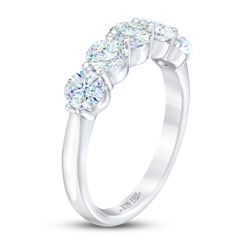 THE LEO First Light Diamond Anniversary Ring 1-1/2 ct tw Round-cut 14K White Gold