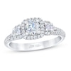 THE LEO First Light Diamond Three-Stone Engagement Ring 7/8 ct tw 14K White Gold