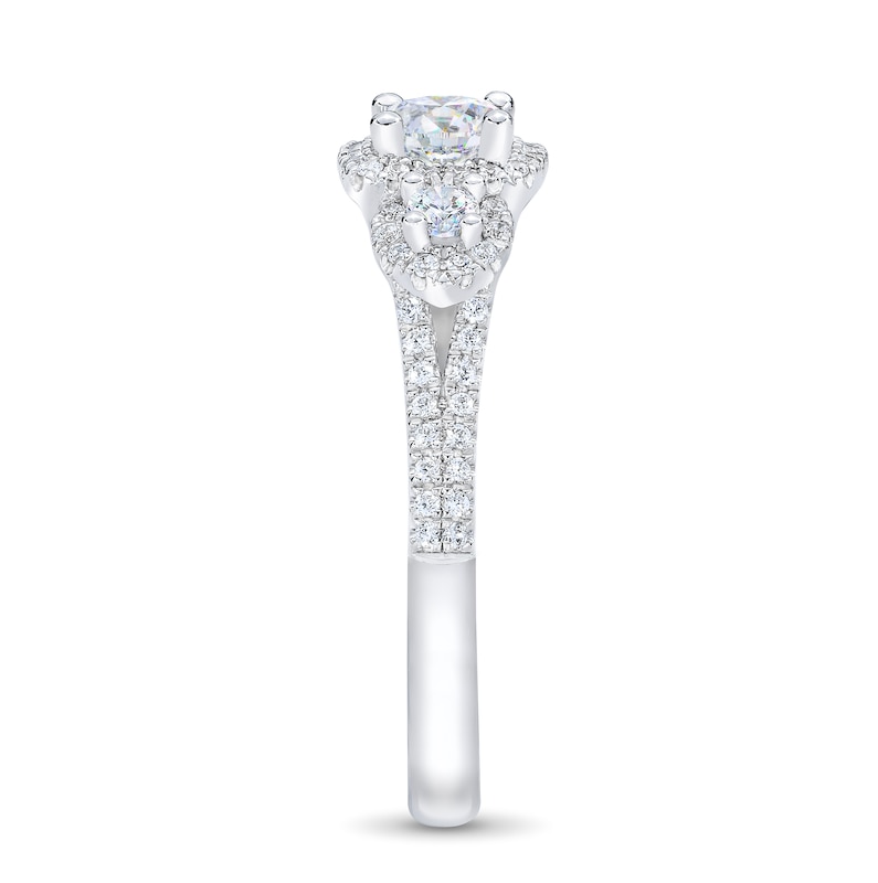 Main Image 3 of THE LEO First Light Diamond Three-Stone Engagement Ring 7/8 ct tw 14K White Gold