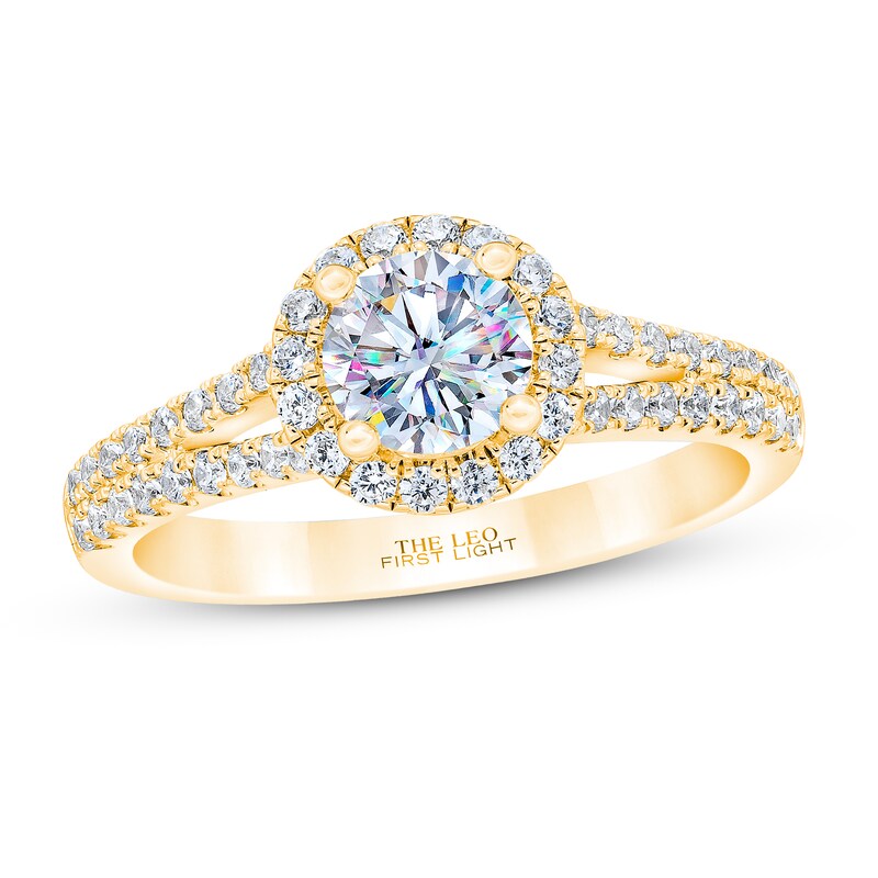 THE LEO First Light Diamond Engagement Ring 1 ct tw Round-cut 14K Yellow Gold