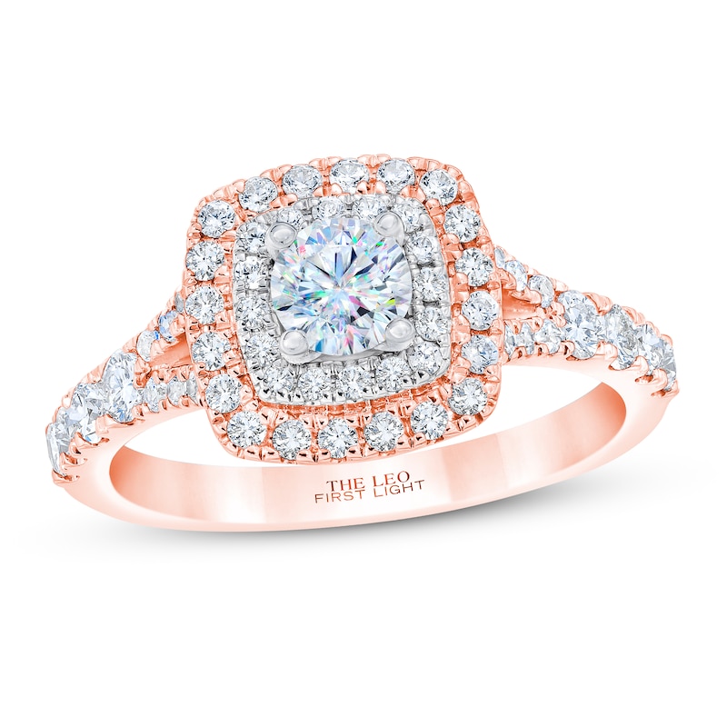 Main Image 1 of THE LEO First Light Diamond Engagement Ring 1 ct tw Round-cut 14K Two-Tone Gold