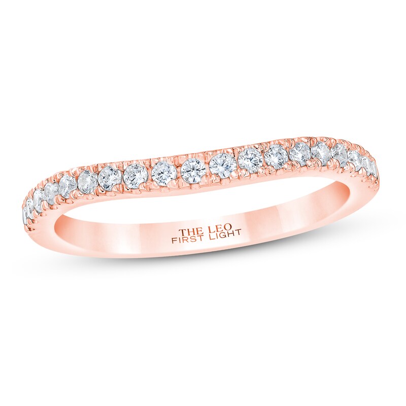 THE LEO First Light Diamond Wedding Band 1/4 ct tw Round-cut 14K Rose Gold
