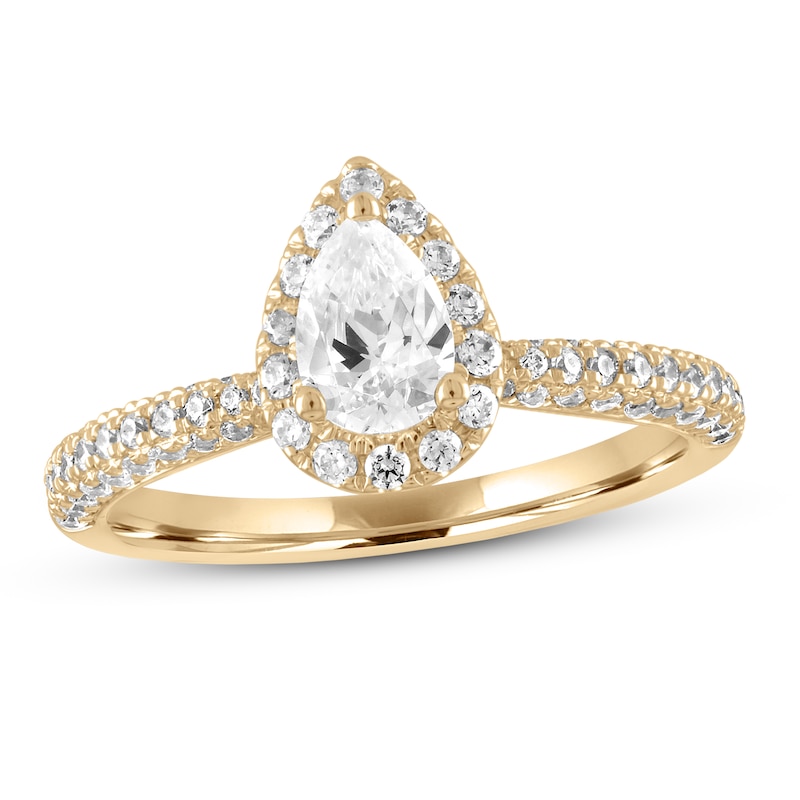 Main Image 1 of Now + Forever Diamond Engagement Ring 1 ct tw Pear & Round-cut 14K Yellow Gold