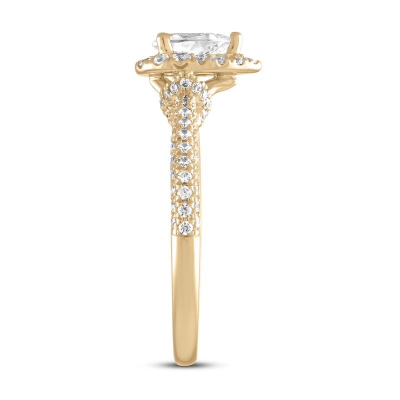Main Image 2 of Now + Forever Diamond Engagement Ring 1 ct tw Pear & Round-cut 14K Yellow Gold
