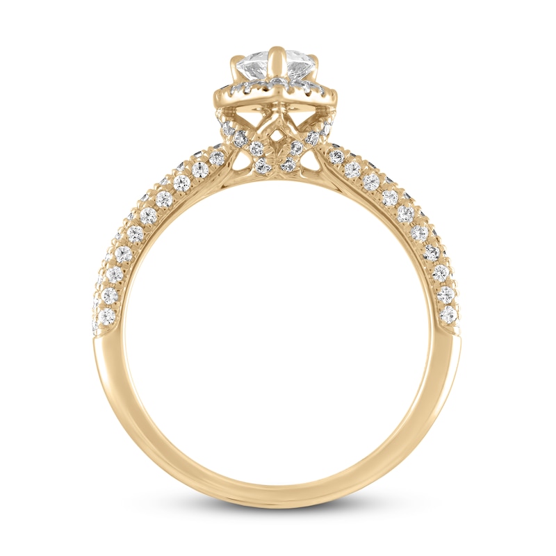 Diamond Engagement Ring 1 ct tw Pear & Round-cut 14K Yellow Gold