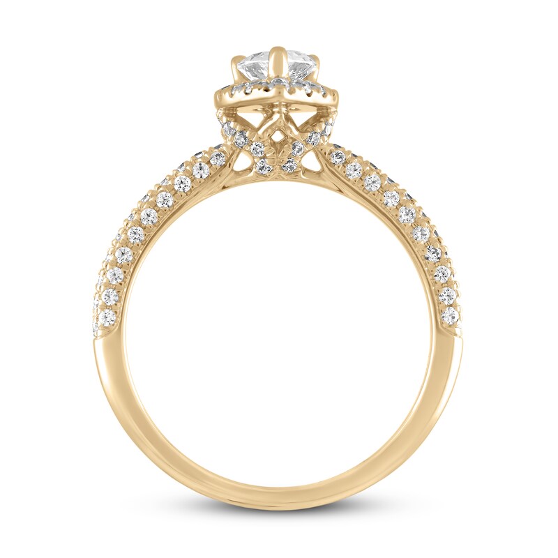 Main Image 3 of Now + Forever Diamond Engagement Ring 1 ct tw Pear & Round-cut 14K Yellow Gold