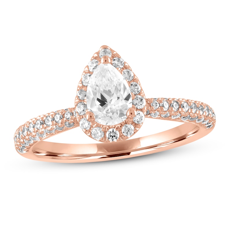Main Image 1 of Now + Forever Diamond Engagement Ring 1 ct tw Pear & Round-cut 14K Rose Gold