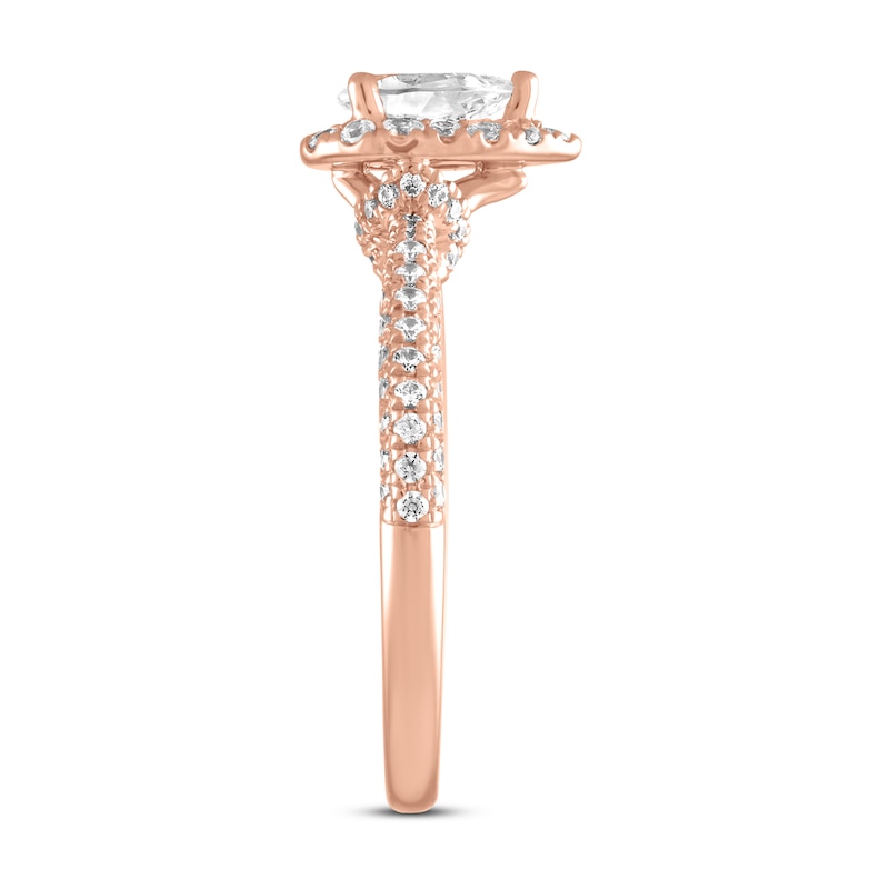 Main Image 2 of Now + Forever Diamond Engagement Ring 1 ct tw Pear & Round-cut 14K Rose Gold