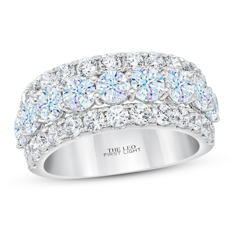 THE LEO First Light Diamond Anniversary Ring 3 ct tw Round-cut 14K White Gold