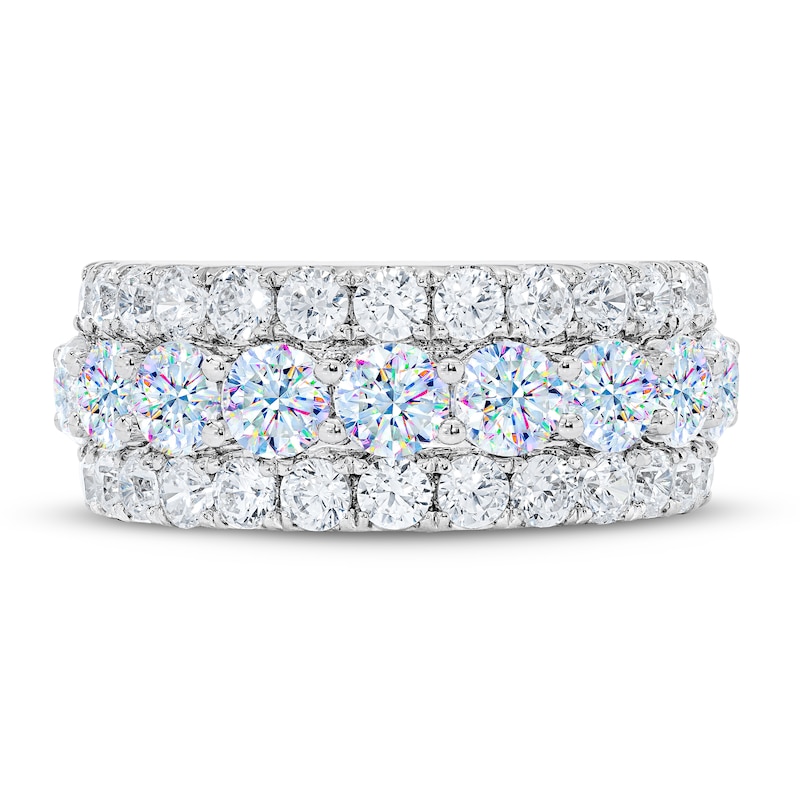 Main Image 2 of THE LEO First Light Diamond Anniversary Ring 3 ct tw Round-cut 14K White Gold