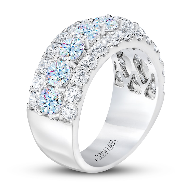 THE LEO First Light Diamond Anniversary Ring 3 ct tw Round-cut 14K White Gold