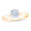 THE LEO First Light Diamond Solitaire Engagement Ring 1 ct tw Round-cut 14K Yellow Gold