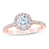 THE LEO First Light Diamond Engagement Ring 1-1/4 ct tw Round-cut 14K Rose Gold