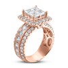 Thumbnail Image 1 of Diamond Engagement Ring 4 ct tw Princess & Round 14K Rose Gold