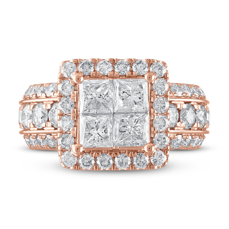 Main Image 3 of Now + Forever Diamond Engagement Ring 4 ct tw Princess & Round 14K Rose Gold