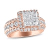 Multi-Diamond Engagement Ring 3 ct tw Princess & Round 14K Rose Gold