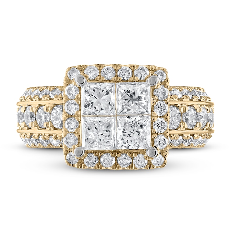 Main Image 3 of Now + Forever Multi-Diamond Engagement Ring 3 ct tw Princess & Round 14K Yellow Gold