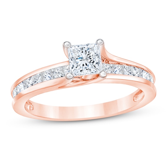 Rose: 2 carat princess cut diamond engagement ring