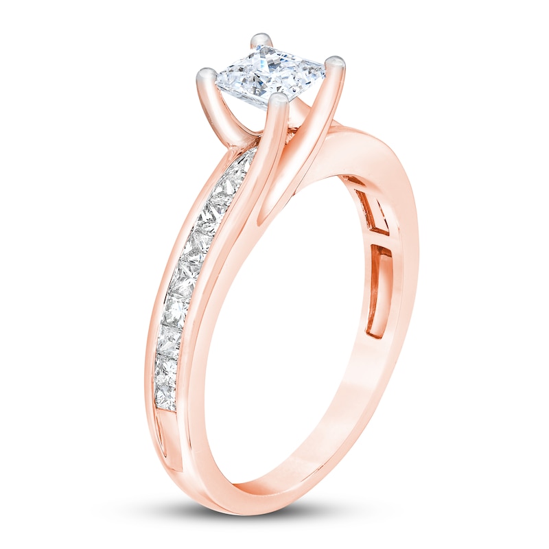 Diamond Engagement Ring 1 ct tw Princess-cut 14K Rose Gold