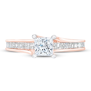 Diamond Engagement Ring 1 ct tw Princess-cut 14K Rose Gold | Kay