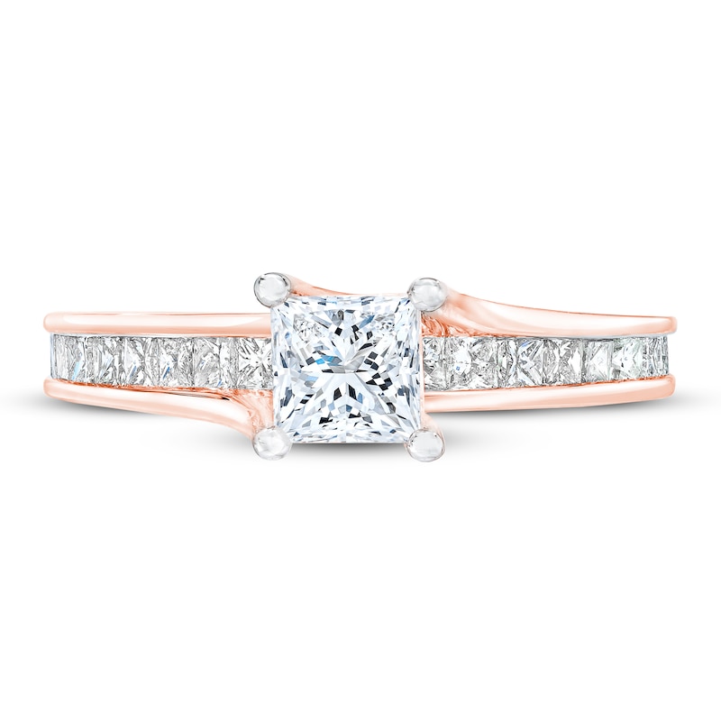 Main Image 3 of Now + Forever Diamond Engagement Ring 1 ct tw Princess-cut 14K Rose Gold