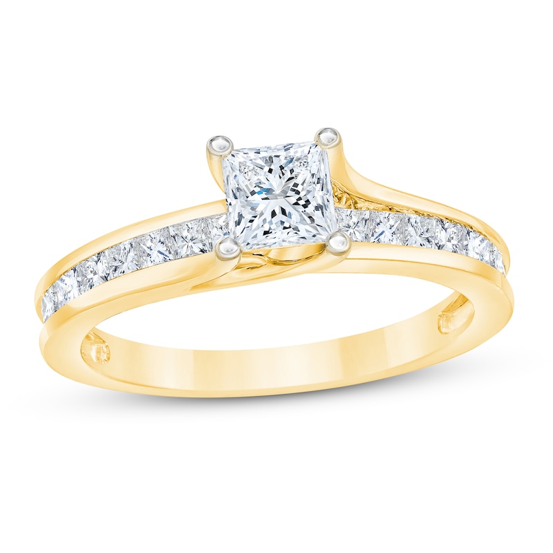 Diamond Engagement Ring 1 ct tw Princess-cut 14K Yellow Gold