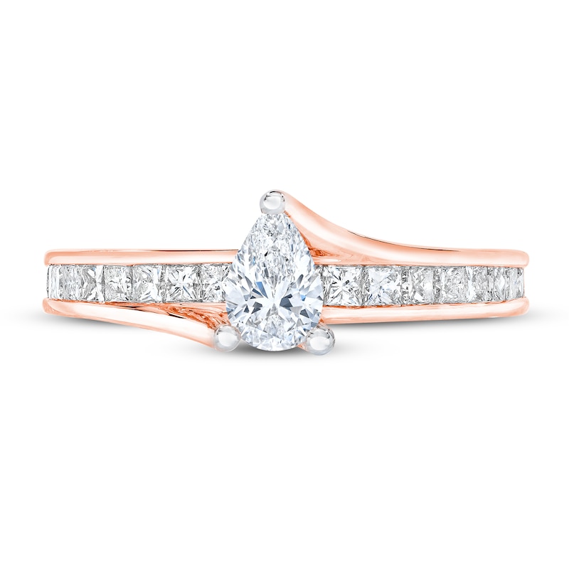 Main Image 3 of Now + Forever Diamond Engagement Ring 1 ct tw Pear & Princess 14K Rose Gold